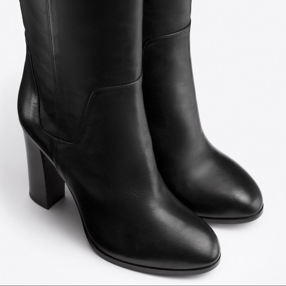 VINCE ‘Dempsey’ Over The Knee Leather Heeled Boots - Picture 5 of 8